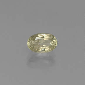 Diaspore à changement de couleur jaune naturelle coupe ovale, 0,89 ct, VS