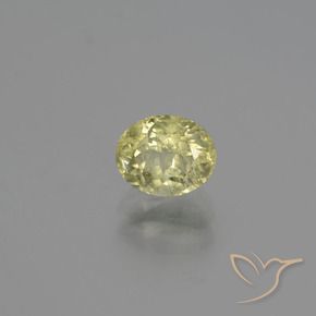 Diaspore Couleur Changeant Jaune clair naturelle ovale, 1.26 ct, SI