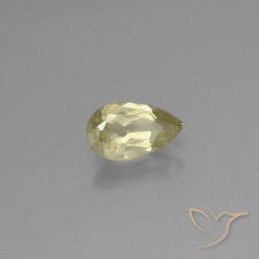 Diaspore Couleur Changeant Jaune très clair naturelle En forme de poire, 0.90 ct, VS-SI
