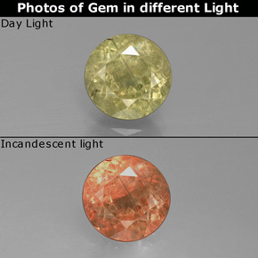 Diaspore à changement de couleur  naturelle coupe roude, 1,73 ct, SI