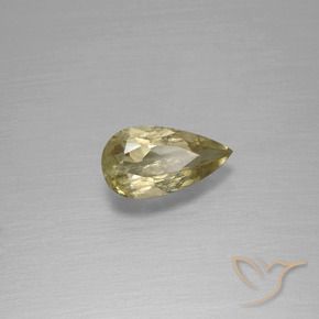 Diaspore Couleur Changeant Jaune chaud naturelle En forme de poire, 0.96 ct, VS-SI