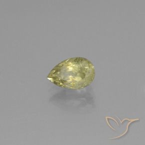 Diaspore Couleur Changeant Jaune moyen naturelle En forme de poire, 0.96 ct, SI