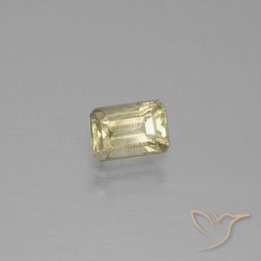 Diaspore à changement de couleur jaune naturelle taille émeraude, 0,86 ct, VS-SI