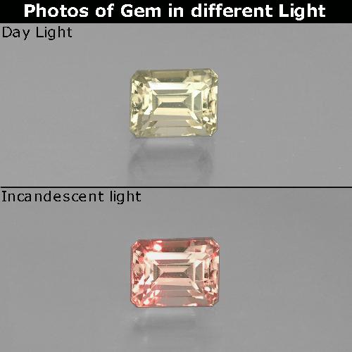 Diaspore Couleur Changeant Jaune clair naturelle Taille émeraude, 0.83 ct, VVS-VS