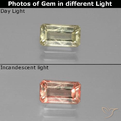 Diaspore Couleur Changeant Jaune très clair naturelle Octogone / coupe Émeraude, 0.78 ct, VS