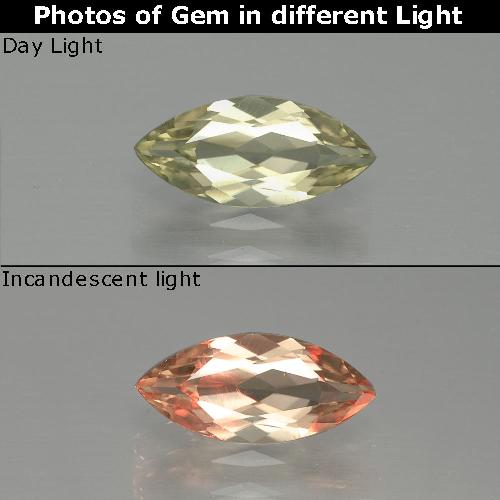 Diaspore Couleur Changeant Jaune très clair naturelle Marquise, 1.13 ct, VS