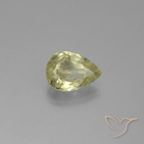 Diaspore Couleur Changeant Jaune très pâle naturelle En forme de poire, 3.24 ct, VS-SI