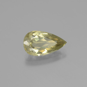 Diaspore Couleur Changeant Jaune très pâle naturelle En forme de poire, 3.30 ct, VS