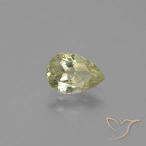 Diaspore Couleur Changeant Jaune moyen naturelle En forme de poire, 1.12 ct, VS-SI