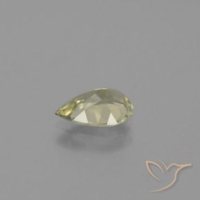 Diaspore Couleur Changeant Jaune moyen naturelle En forme de poire, 1.12 ct, VS-SI