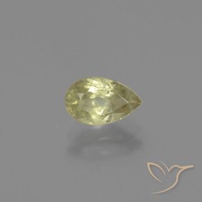 Diaspore Couleur Changeant Jaune très clair naturelle En forme de poire, 1.13 ct, VS-SI