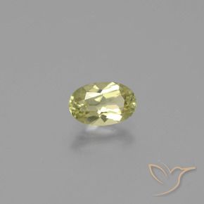 Diaspore à changement de couleur jaune naturelle coupe ovale, 1,14 ct, VVS-VS