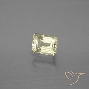 Diaspore Couleur Changeant Jaune clair naturelle Octogone / coupe Émeraude, 1.14 ct, VVS-VS