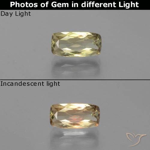 1.70ct Naturel Jaune clair Diaspore Couleur Changeant, Coussin, VS