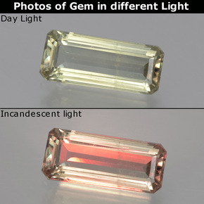 Diaspore Couleur Changeant Jaune très clair naturelle Taille émeraude, 1.62 ct, VS-SI