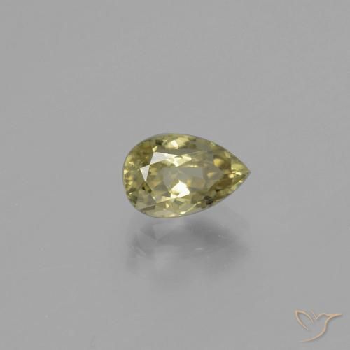 Diaspore Couleur Changeant Jaune très clair naturelle En forme de poire, 1.27 ct, VS