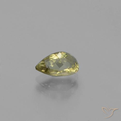 Diaspore Couleur Changeant Jaune très clair naturelle En forme de poire, 1.27 ct, VS