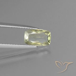 Diaspore Couleur Changeant Jaune très clair naturelle Coussin, 1.05 ct, VS-SI