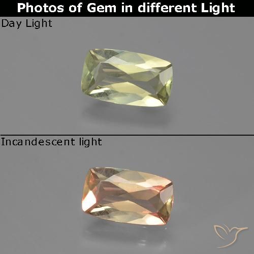 1.06ct Naturel Jaune clair Diaspore Couleur Changeant, Coussin, VVS-VS
