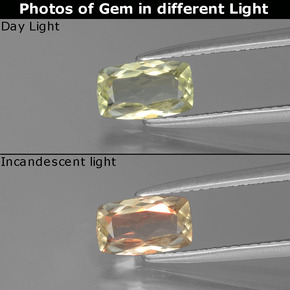 Diaspore Couleur Changeant Vert à rose naturelle Coupe coussin, 1.08 ct, VVS-VS