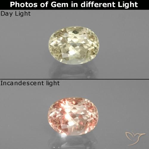 1.00ct Naturel Jaune clair Diaspore Couleur Changeant, En forme de poire, VS-SI