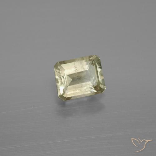 Diaspore Couleur Changeant Jaune clair naturelle Octogone / coupe Émeraude, 0.88 ct, SI