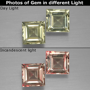 Achetez naturel ct de couleur changeante diaspore à changement de couleur gems, carré, en provenance turquie chez gemselect. en stock, livraison internationale!