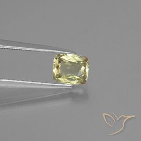 Diaspore Couleur Changeant Jaune clair naturelle Coussin, 1.06 ct, VS