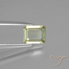 Diaspore Couleur Changeant Jaune pâle naturelle Octogone / coupe Émeraude, 0.90 ct, VVS-VS