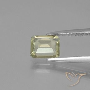 Diaspore Couleur Changeant Jaune pâle naturelle Octogone / coupe Émeraude, 0.90 ct, VVS-VS