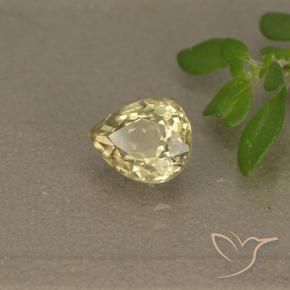 Diaspore Couleur Changeant Jaune clair naturelle En forme de poire, 1.05 ct, VS