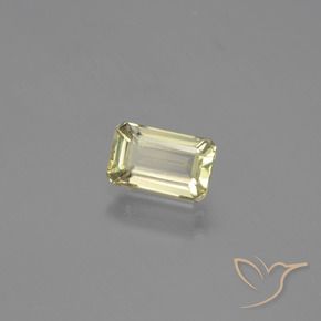Diaspore Couleur Changeant Jaune clair naturelle Octogone / coupe Émeraude, 1.37 ct, VVS-VS