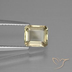 Diaspore Couleur Changeant Jaune très clair naturelle Octogone / coupe Émeraude, 1.15 ct, VVS-VS