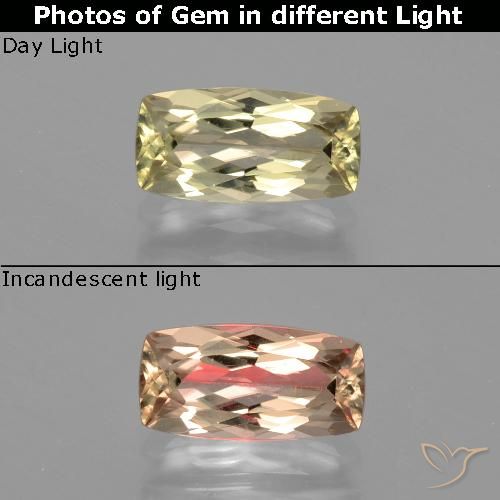 1.45ct Naturel Jaune clair Diaspore Couleur Changeant, Coussin, VS-SI