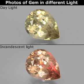 Diaspore à changement de couleur  naturelle en forme de poire, 2,16 ct, VS