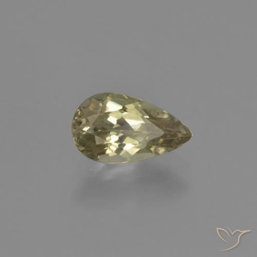 Diaspore Couleur Changeant Jaune clair naturelle En forme de poire, 1.35 ct, VS-SI
