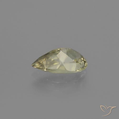 Diaspore Couleur Changeant Jaune clair naturelle En forme de poire, 1.35 ct, VS-SI
