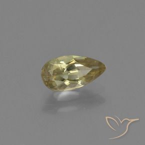 Diaspore Couleur Changeant Jaune terreux naturelle En forme de poire, 0.86 ct, VS-SI