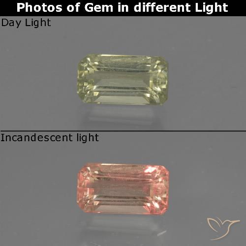 Diaspore Couleur Changeant Jaune brunâtre naturelle Octogone / coupe Émeraude, 0.79 ct, VS-SI