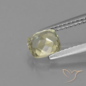 Diaspore Couleur Changeant Jaune très clair naturelle Coupe coussin, 0.89 ct, VVS-VS