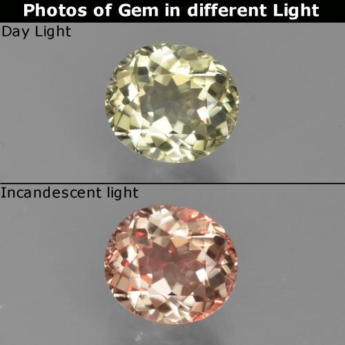 Diaspore Couleur Changeant Jaune très clair naturelle Coupe ovale, 0.85 ct, VS