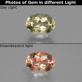 Diaspore à changement de couleur de couleur changeante naturelle coupe ovale, 0,93 ct, VS