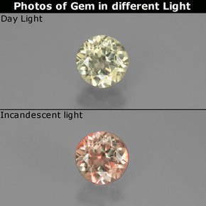 Diaspore Couleur Changeant Vert / rose naturelle Coupe roude, 0.53 ct, VS