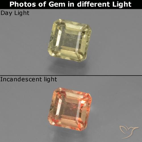 Diaspore Couleur Changeant Jaune pâle naturelle Octogone / coupe Émeraude, 0.92 ct, VS