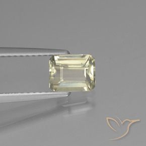 Diaspore Couleur Changeant Jaune très clair naturelle Octogone / coupe Émeraude, 0.94 ct, VVS-VS