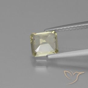 Diaspore Couleur Changeant Jaune très clair naturelle Octogone / coupe Émeraude, 1.03 ct, VVS-VS