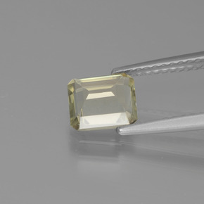 Diaspore à changement de couleur jaune naturelle taille émeraude, 1,15 ct, VVS-VS