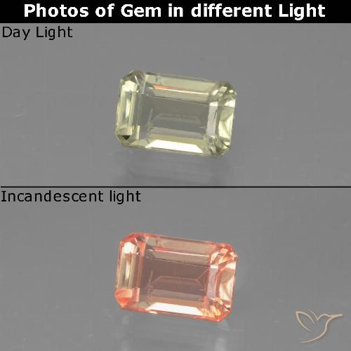 Diaspore Couleur Changeant Jaune très pâle naturelle Octogone / coupe Émeraude, 0.98 ct, VVS-VS