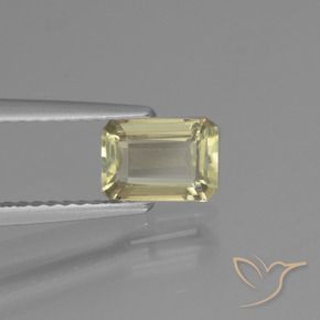 Diaspore Couleur Changeant Jaune très clair naturelle Octogone / coupe Émeraude, 0.86 ct, VVS-VS