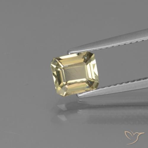 Diaspore Couleur Changeant Jaune doré très clair naturelle Octogone / coupe Émeraude, 0.98 ct, VS